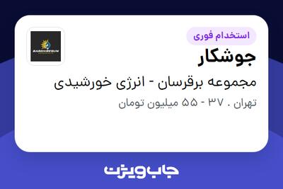  استخدام جوشکار - آقا در مجموعه برقرسان - انرژی خورشیدی