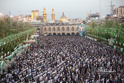  گزارش تصویری: اقامه نماز عید قربان در کربلا