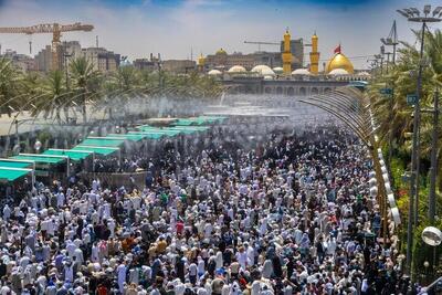  موج زوار کربلا در روز زیارتی امام حسین(ع) در عید قربان + فیلم