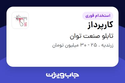  استخدام کارپرداز در تابلو صنعت توان